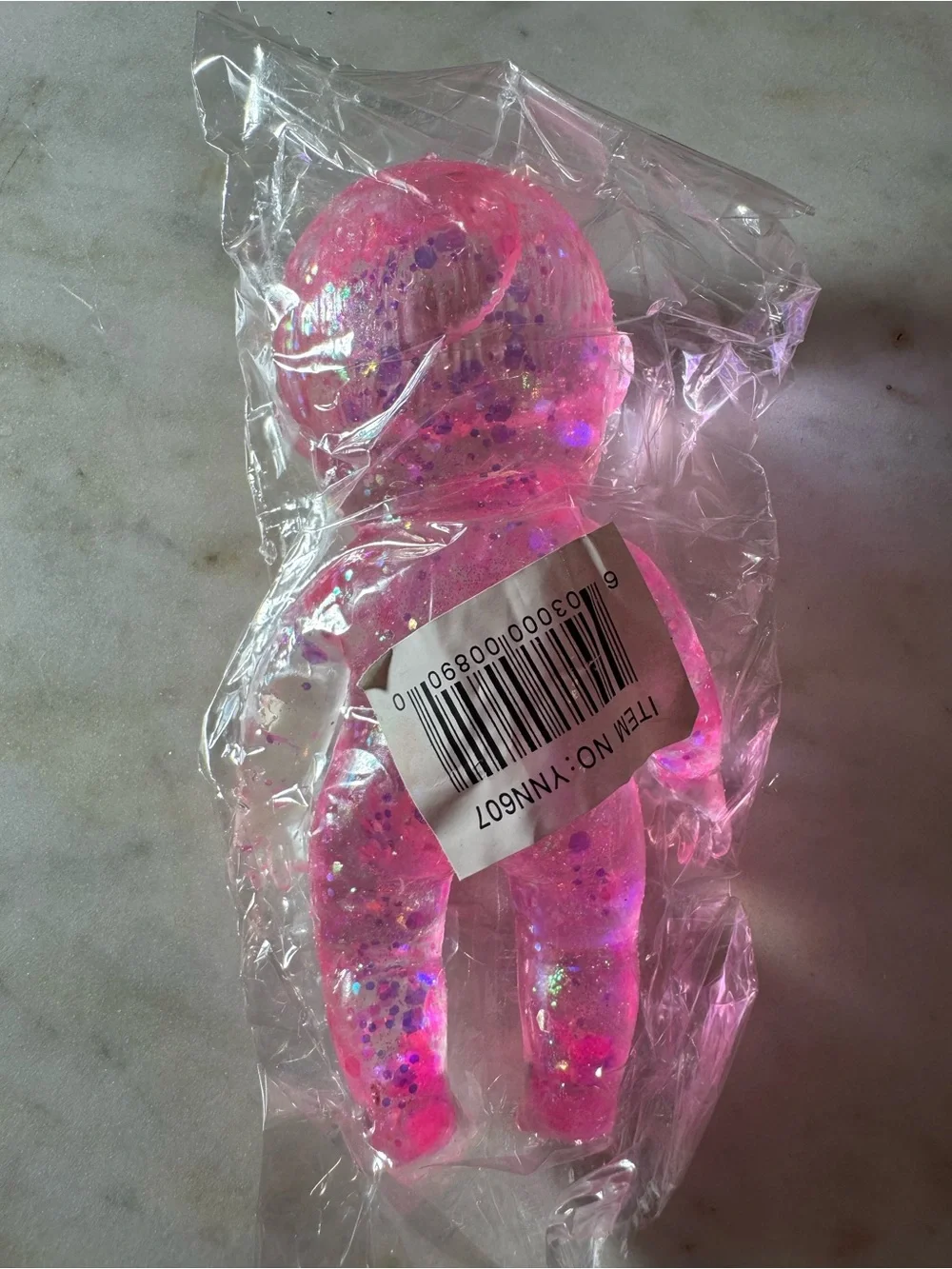 Squeeze Pink Glitter Squeezable Bath Doll Toy